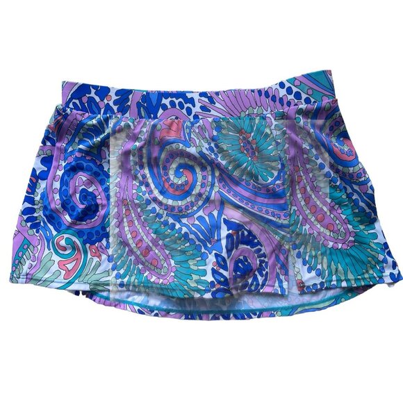 Talbots MIRACLESUIT Sz 6 Swim Skirt Light Control ~ Coastal Pastel EUC - Picture 2 of 6